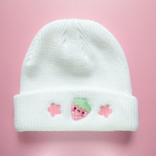 Load image into Gallery viewer, Strawberry Beanie - White