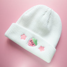 Load image into Gallery viewer, Strawberry Beanie - White