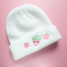 Load image into Gallery viewer, Strawberry Beanie - White