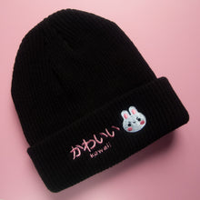 Load image into Gallery viewer, Kawaii Bunny Beanie - Black