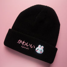 Load image into Gallery viewer, Kawaii Bunny Beanie - Black
