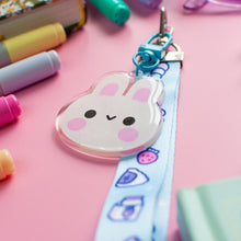 Load image into Gallery viewer, Bunny Acrylic Charm and Lanyard Keychain