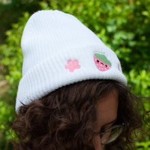 Load image into Gallery viewer, Strawberry Beanie - White
