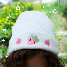 Load image into Gallery viewer, Strawberry Beanie - White