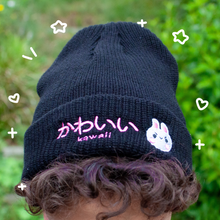 Load image into Gallery viewer, Kawaii Bunny Beanie - Black