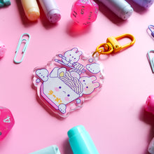 Load image into Gallery viewer, Ramen Noodle Bunnies Acrylic Keychain