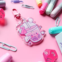 Load image into Gallery viewer, Strawberry Boba Acrylic Keychain