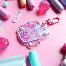 Load image into Gallery viewer, Strawberry Boba Acrylic Keychain