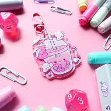 Load image into Gallery viewer, Strawberry Boba Acrylic Keychain