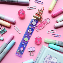 Load image into Gallery viewer, Kawaii Acrylic Charm and Holographic Lanyard Keychain