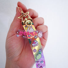 Load image into Gallery viewer, Kawaii Acrylic Charm and Holographic Lanyard Keychain