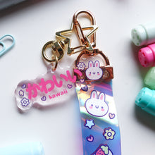 Load image into Gallery viewer, Kawaii Acrylic Charm and Holographic Lanyard Keychain