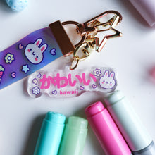 Load image into Gallery viewer, Kawaii Acrylic Charm and Holographic Lanyard Keychain