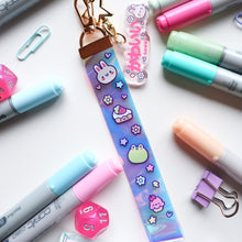 Load image into Gallery viewer, Kawaii Acrylic Charm and Holographic Lanyard Keychain