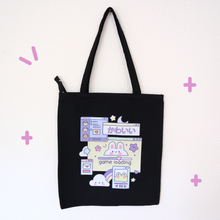 Load image into Gallery viewer, Kawaii Tabs Tote Bag - Black