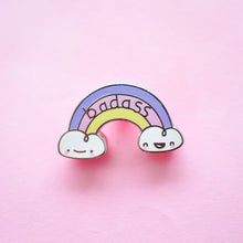 Load image into Gallery viewer, Cute Badass Rainbow Enamel Pin