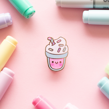 Load image into Gallery viewer, Glitter Milkshake Enamel Pin