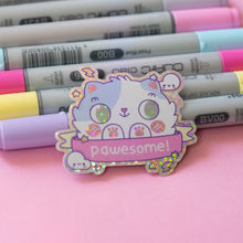 Load image into Gallery viewer, Pawsome! Glitter Holographic Sticker