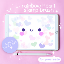 Load image into Gallery viewer, Rainbow Heart Stamp Brush for Procreate