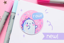 Load image into Gallery viewer, Kawaii Dino RAWR Iron-On Woven Patch