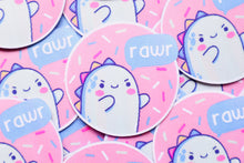 Load image into Gallery viewer, Kawaii Dino RAWR Iron-On Woven Patch