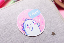 Load image into Gallery viewer, Kawaii Dino RAWR Iron-On Woven Patch