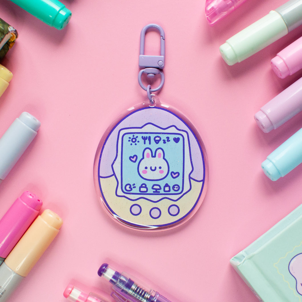 Bunny Tamagotchi Acrylic Keychain