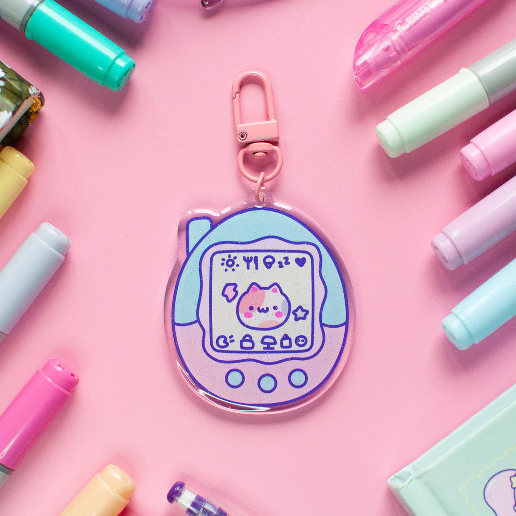 Kitty Tamagotchi Acrylic Keychain