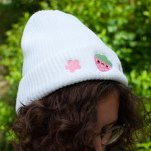 Load image into Gallery viewer, Strawberry Beanie - White
