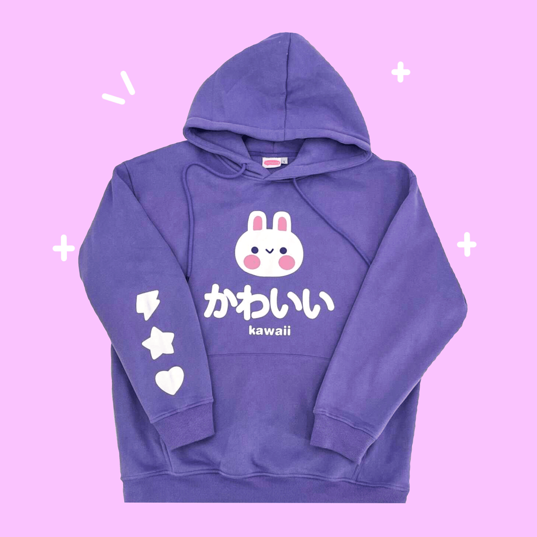 Kawaii Bunny Hoodie - Purple