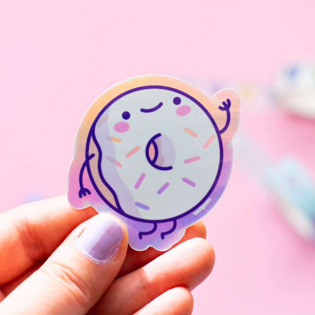 Kawaii Donut Holographic Sticker