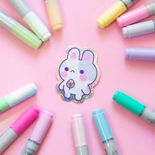 Load image into Gallery viewer, Crunchy the Bunny Holographic Sticker
