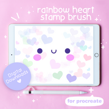 Load image into Gallery viewer, Rainbow Heart Stamp Brush for Procreate
