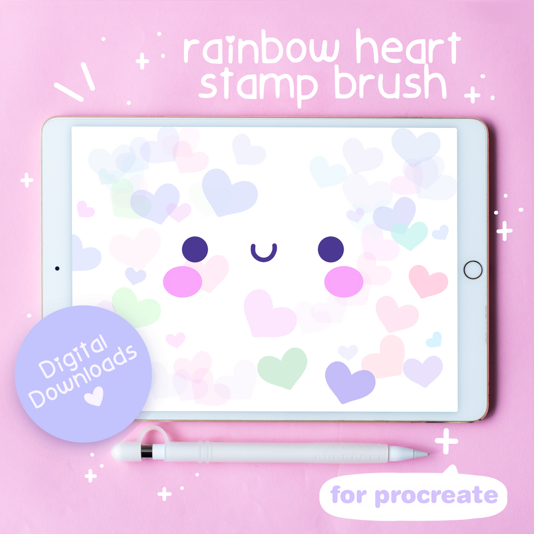 Rainbow Heart Stamp Brush for Procreate