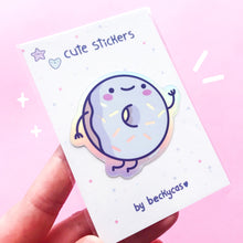 Load image into Gallery viewer, Kawaii Donut Holographic Sticker
