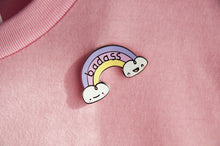 Load image into Gallery viewer, Cute Badass Rainbow Enamel Pin
